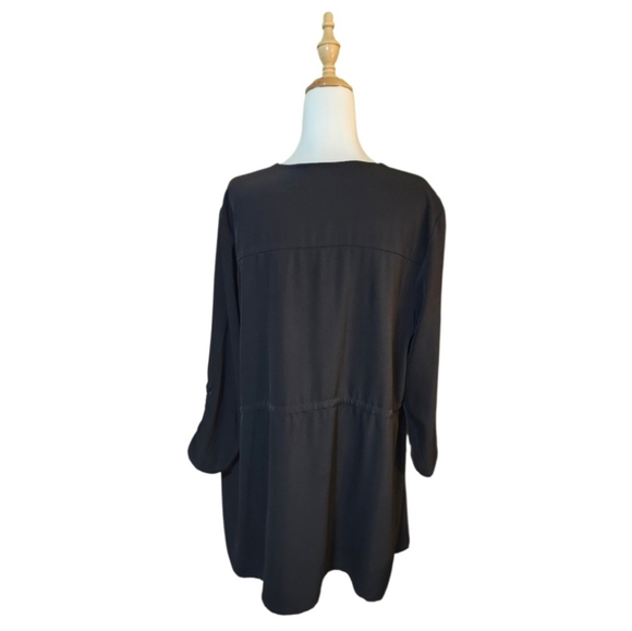 Cleo Draw String Long Black Lightweight Cardigan - Picture 7 of 8